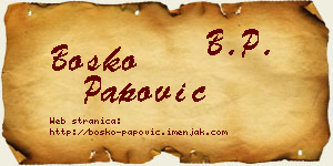 Boško Papović vizit kartica